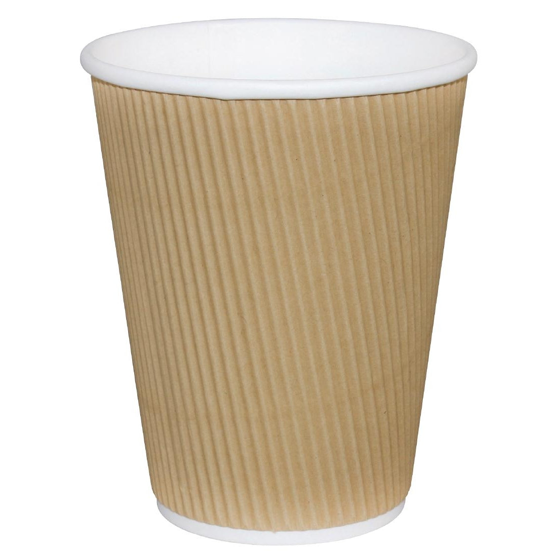 Fiesta Recyclable Coffee Cups Ripple Wall Kraft 225ml / 8oz (Pack of 500)