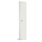 Elite Single Door Padlock Locker with Sloping Top White