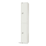 Elite Double Door Coin Return Locker White