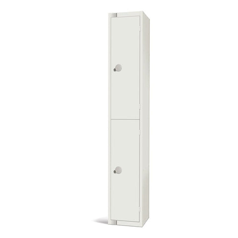 Elite Double Door Coin Return Locker White