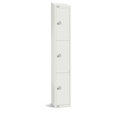 Elite Three Door Manual Combination Locker Locker White with Sloping Top