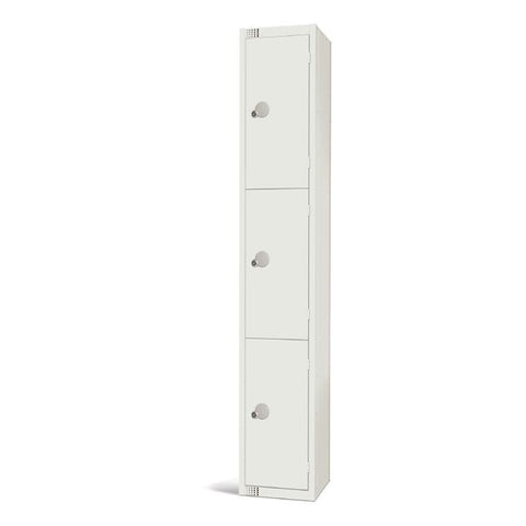 Elite Three Door Manual Combination Locker Locker White