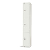 Elite Three Door Coin Return Locker White