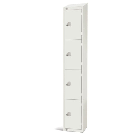 Elite Four Door Manual Combination Locker Locker White with Sloping Top