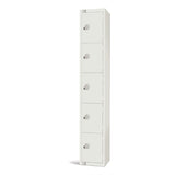 Elite Five Door Coin Return Locker White