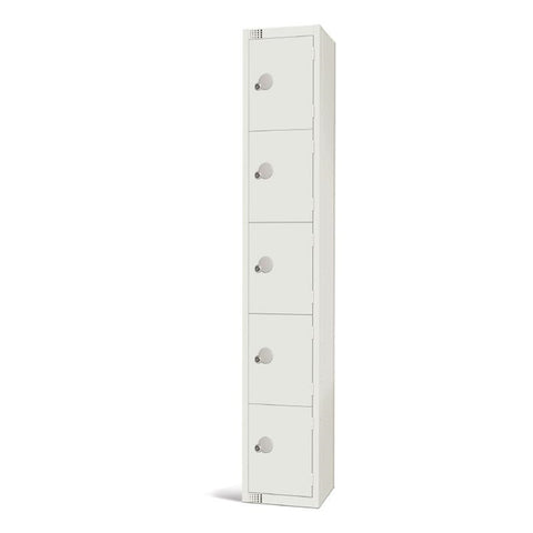 Elite Five Door Camlock Locker White