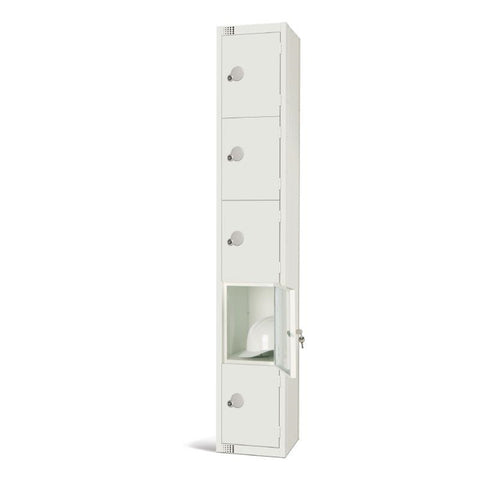 Elite Five Door Padlock Locker White