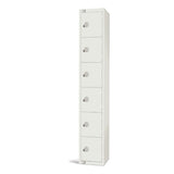 Elite Six Door Manual Combination Locker Locker White