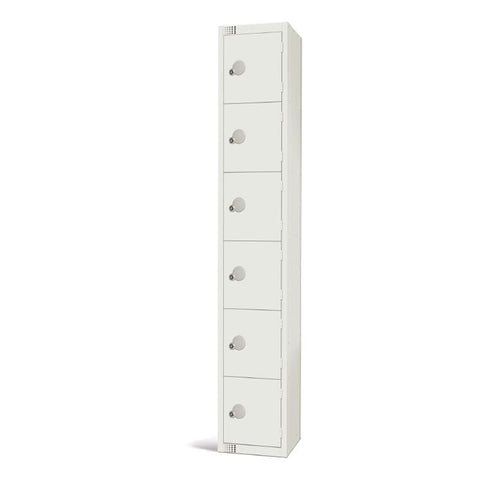 Elite Six Door Manual Combination Locker Locker White