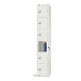 Elite Six Door Padlock Locker White