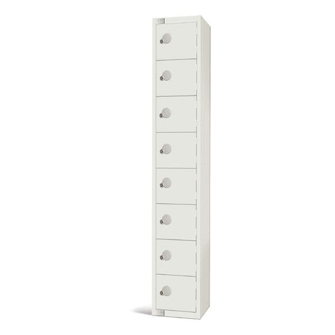 Elite Eight Door Coin Return Locker White