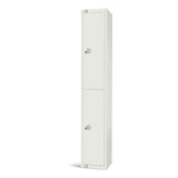 Elite Double Door Coin Return Locker White