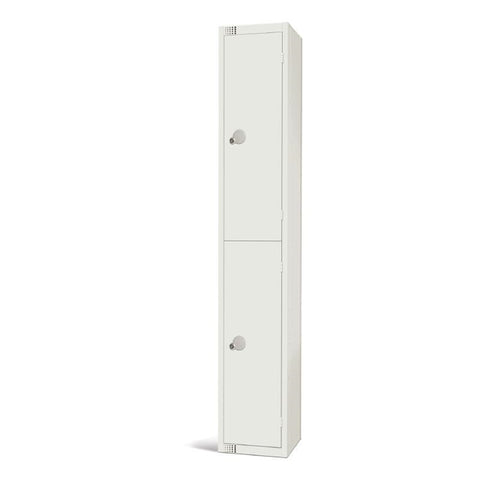 Elite Double Door Coin Return Locker White