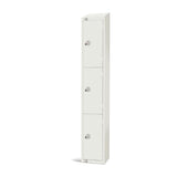 Elite Three Door Manual Combination Locker Locker White with Sloping Top