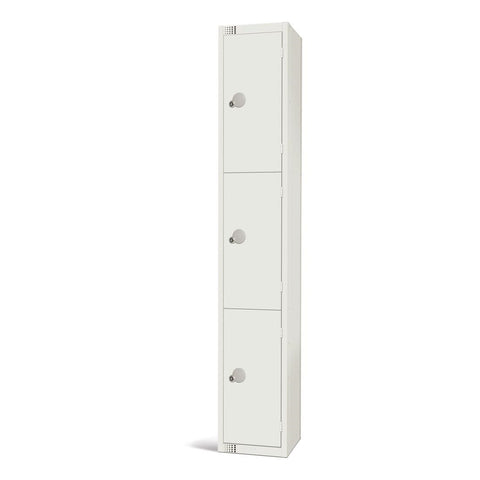 Elite Three Door Electronic Combination Locker White