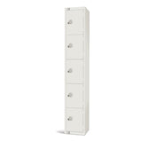 Elite Five Door Coin Return Locker White