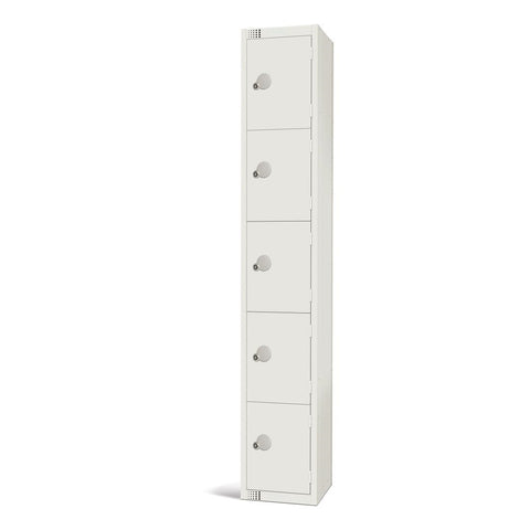 Elite Five Door Coin Return Locker White