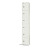 Elite Six Door Camlock Locker White