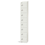 Elite Eight Door Manual Combination Locker Locker White with Sloping Top