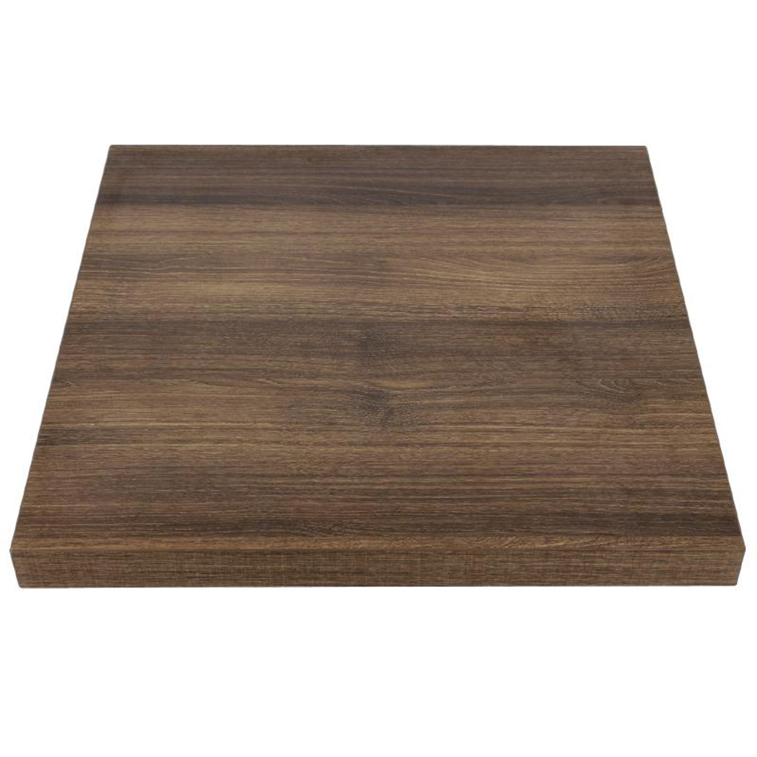 Bolero Pre-drilled Square Tabletop Rustic Oak 600mm