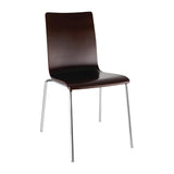 Bolero Square Back Side Chair Dark Chocolate Finish (Pack of 4)