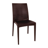 Bolero Brown PP Rattan Bistro Side Chairs (Pack of 4)