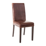 Bolero Faux Leather Dining Chair Antique Brown (Pack of 2)