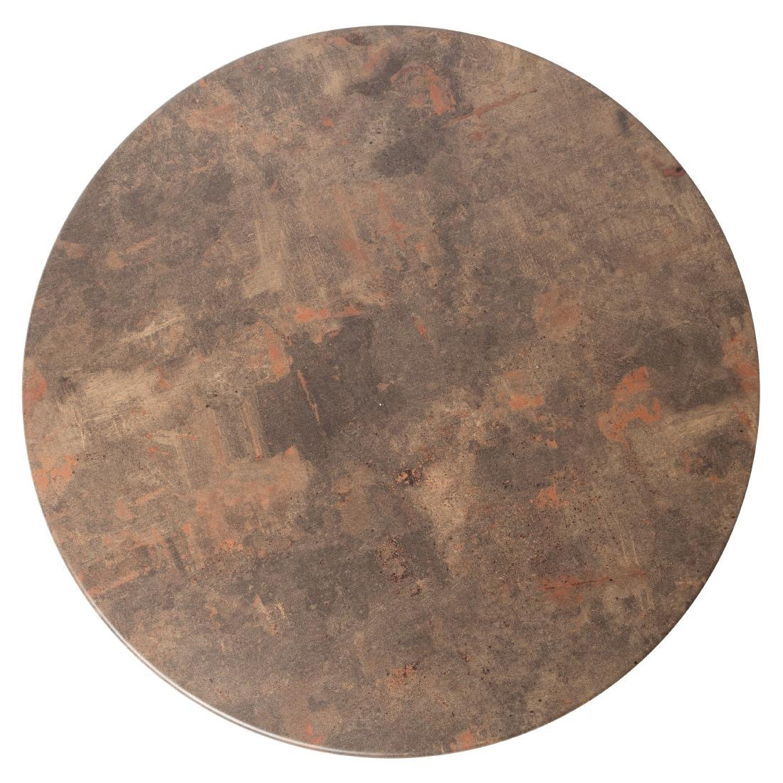 Werzalit Pre-drilled Round Table Top  Rust Brown 700mm