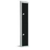 Elite Double Door Electronic Combination Locker with sloping top Black