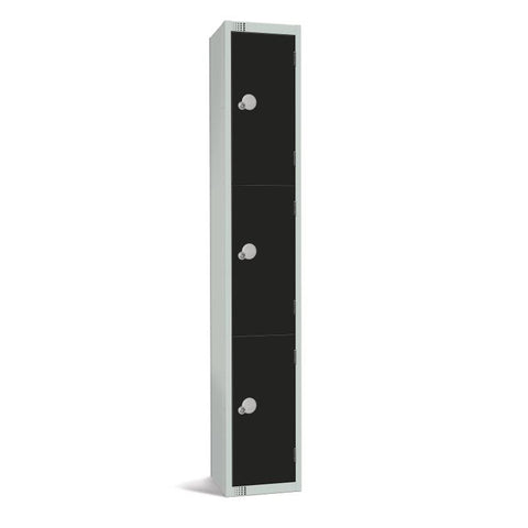 Elite Three Door Manual Combination Locker Locker Black