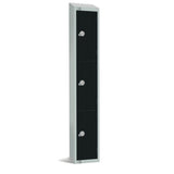 Elite Three Door Electronic Combination Locker with sloping top Black