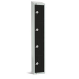 Elite Four Door Coin Return Locker with Sloping Top Black