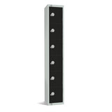 Elite Six Door Manual Combination Locker Locker Black with sloping top