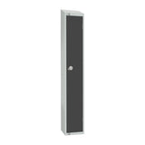 Elite Single Door Coin Return Locker with Sloping Top Graphite Grey