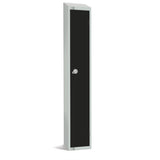 Elite Single Door Padlock Locker with Sloping Top Black