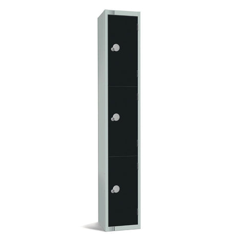 Elite Three Door Electronic Combination Locker Black