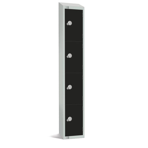 Elite Four Door Manual Combination Locker Locker Black with sloping top