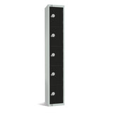 Elite Five Door Coin Return Locker Black