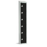 Elite Six Door Padlock Locker with Sloping Top Black