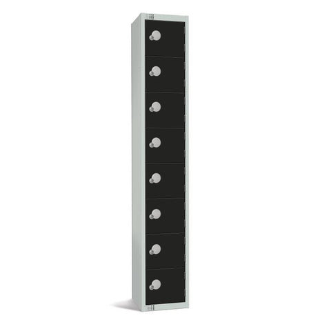 Elite Eight Door Coin Return Locker Black