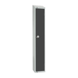 Elite Single Door Camlock Locker Graphite Grey with Sloping Top