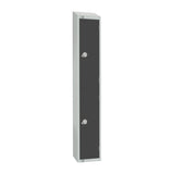 Elite Double Door Coin Return Locker with Sloping Top Graphite Grey