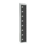 Elite Eight Door Padlock Locker with Sloping Top Graphite Grey