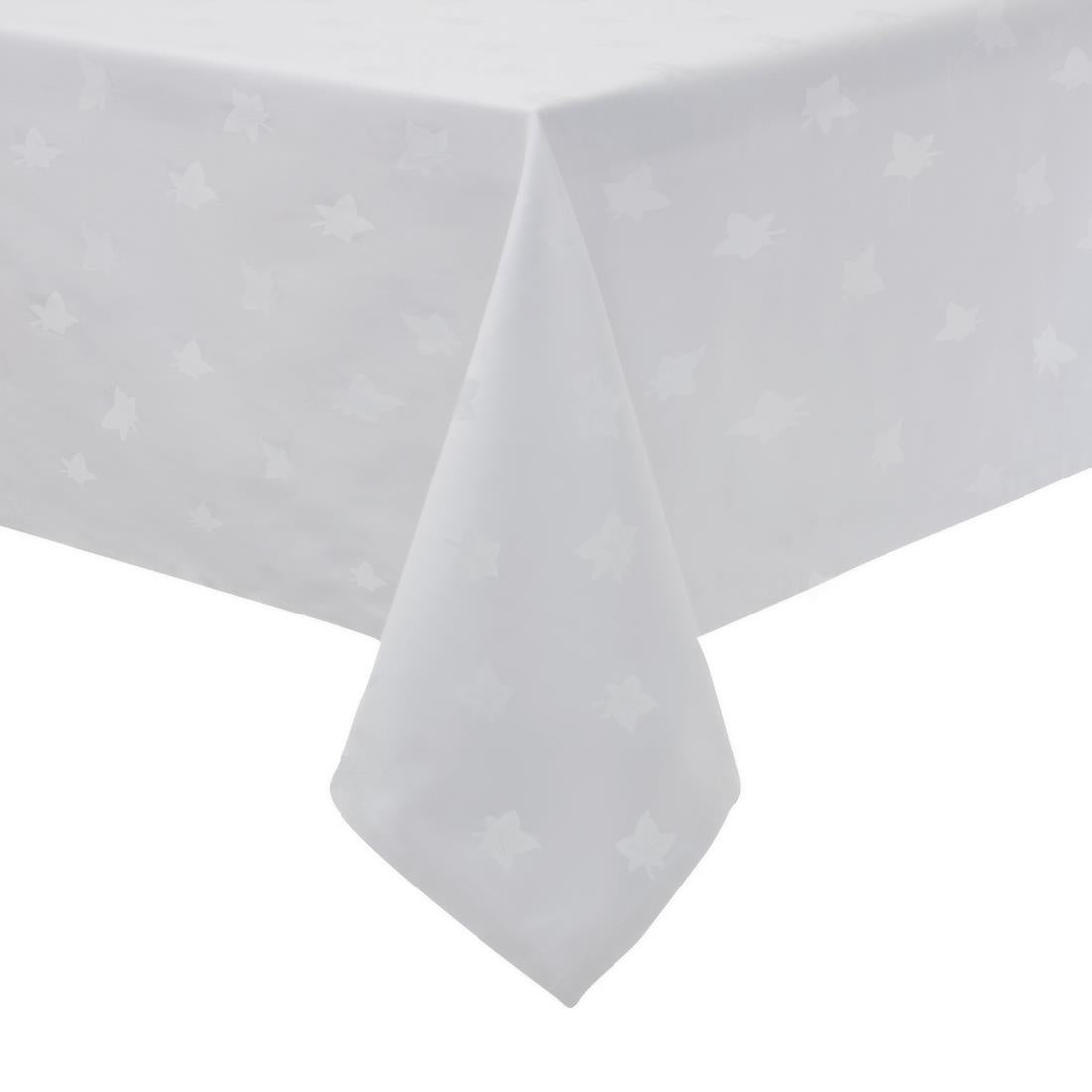 Mitre Luxury Luxor Tablecloth Ivy Leaf White 1780 x 2300mm