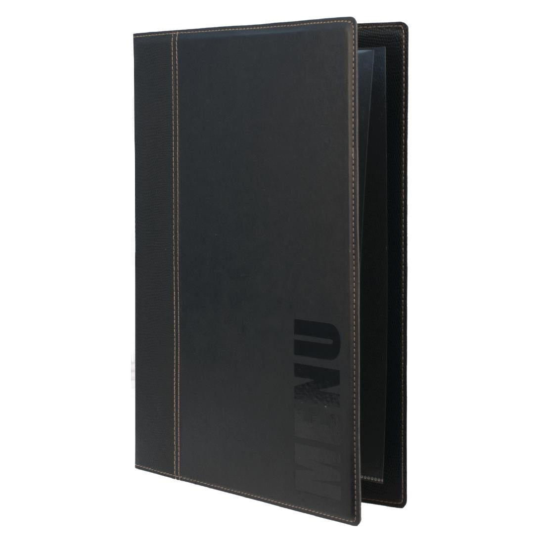 Securit Contemporary Menu Cover Black A4