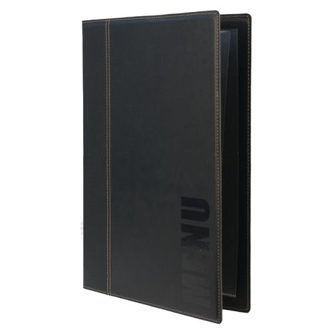 Securit Contemporary Menu Cover Black A4