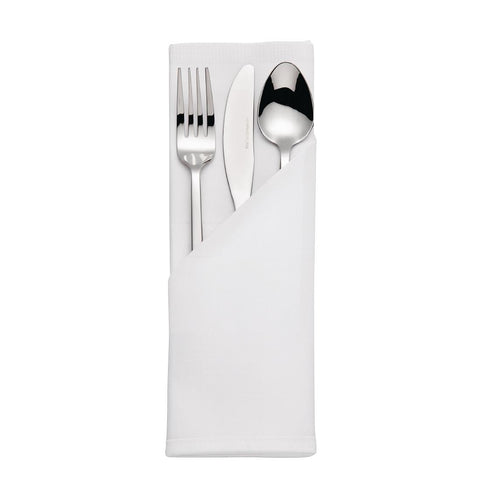 Satin Band Napkins Cotton White