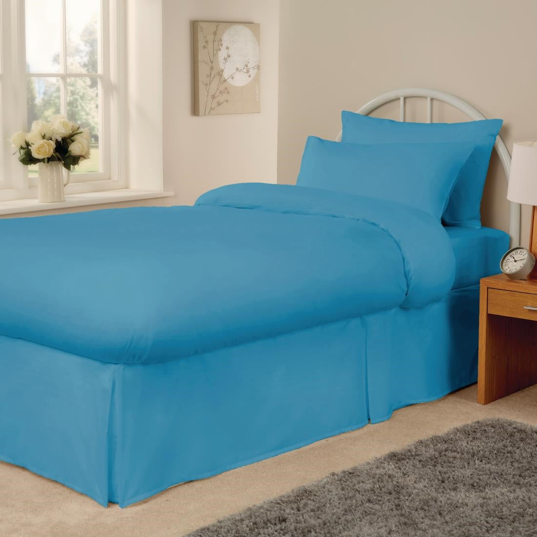 Mitre Essentials Spectrum Flat Sheet Turquoise Single