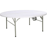 Bolero Round PE Centre Folding Table White 6ft