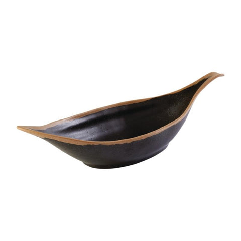 APS Crocker Leaf Bowl Brown. 420mm length